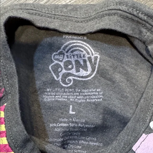 My Little Pony Short Sleeve Tee - Gray with Pink and Yellow - Picture 2 of 4